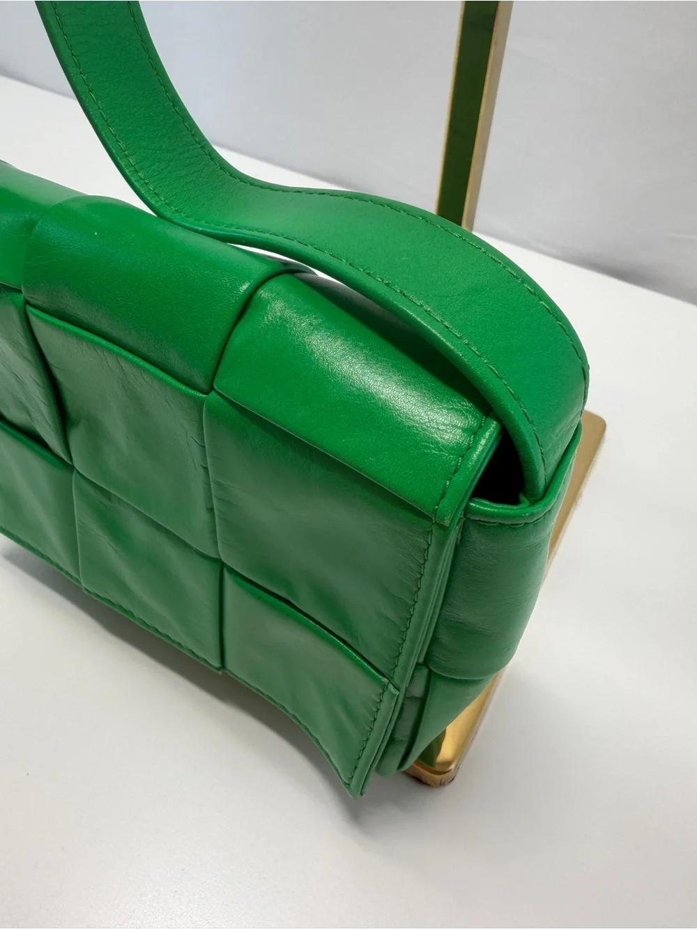 Bottega Veneta Intrecciato Green Leather Crossbody